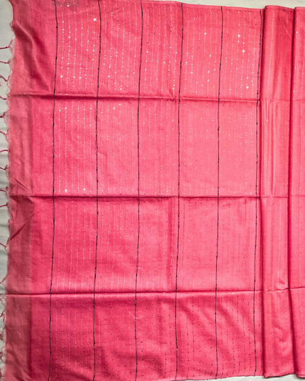 Baby Pink Bhagalpuri Silk Saree – Soft Pastel Handloom Elegance
