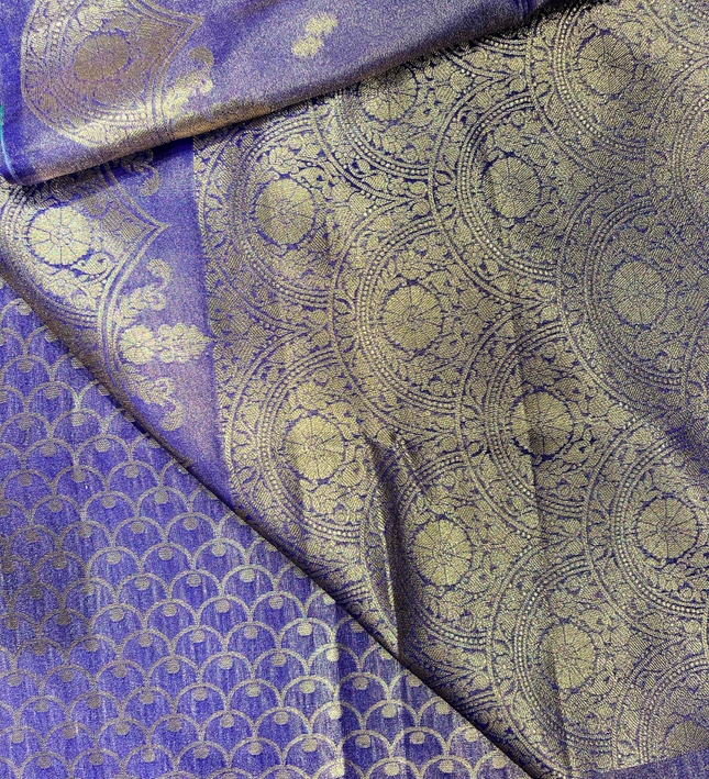 Soft Tissue Silk Saree – Royal Purple with Zari Work