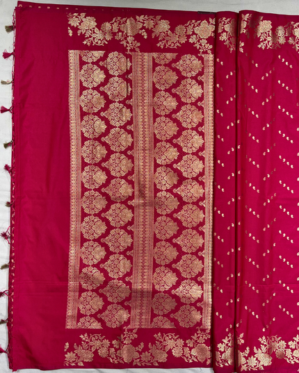 Banarasi Silk Saree – Zari Bhutta Floral Weave