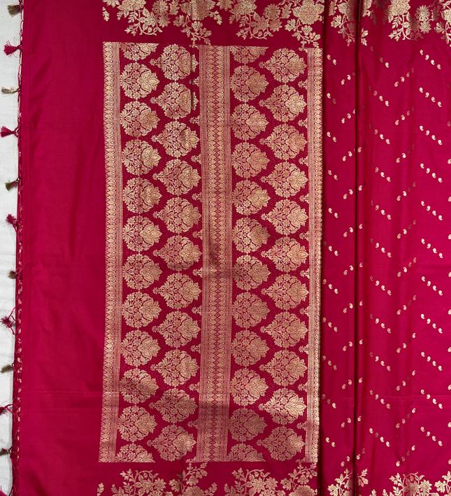 Banarasi Silk Saree – Zari Bhutta Floral Weave