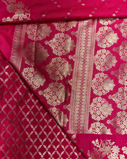 Banarasi Silk Saree – Zari Bhutta Floral Weave