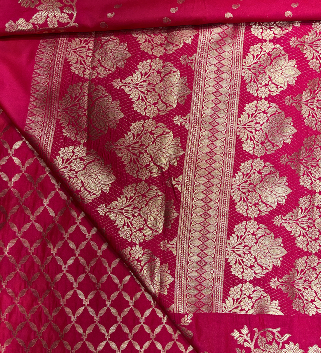 Banarasi Silk Saree – Zari Bhutta Floral Weave
