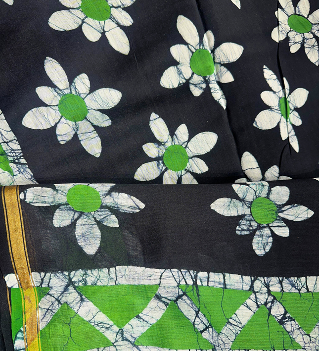 Chanderi Cotton Batik Print Saree