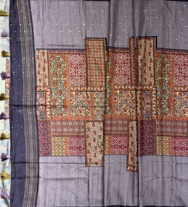 Khadi Saree – Digital Print & Handloom Weave