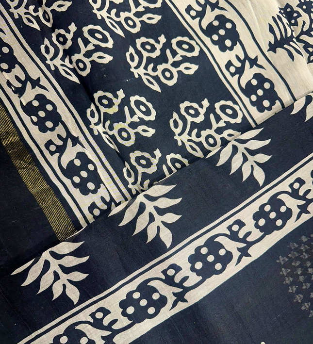 Chanderi Cotton Saree – Masba Print Handloom