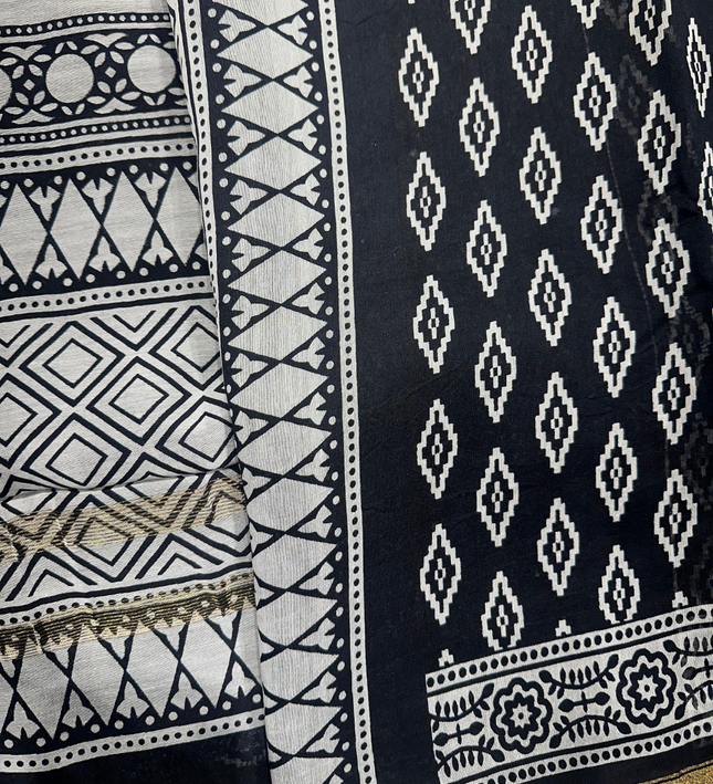 Chanderi Cotton Saree – Masba Print
