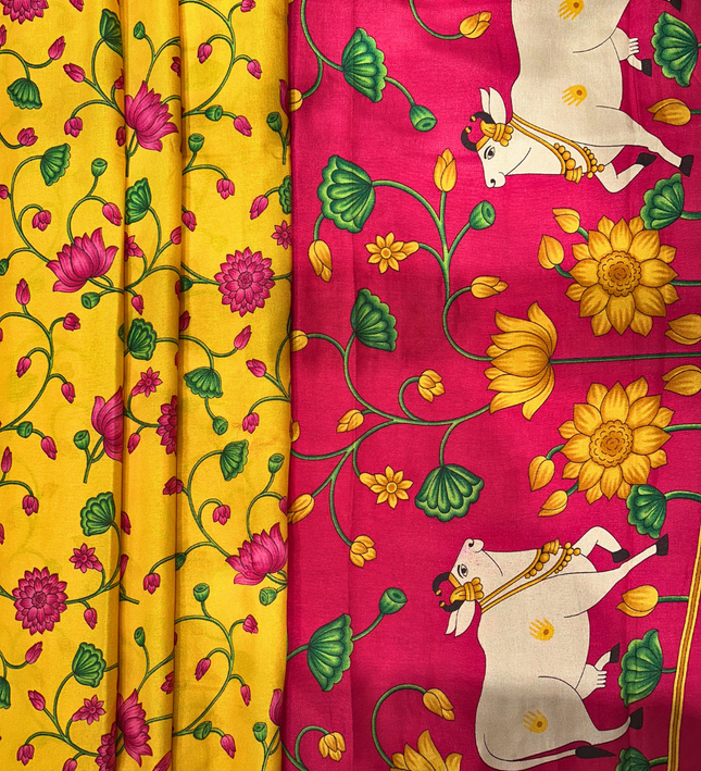 Raw silk- Pichwai print
