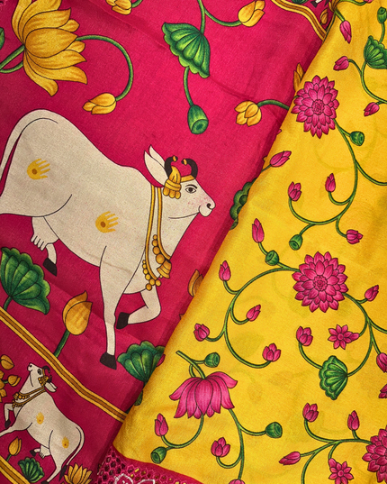 Raw silk- Pichwai print