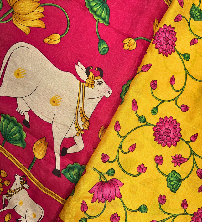 Raw silk- Pichwai print