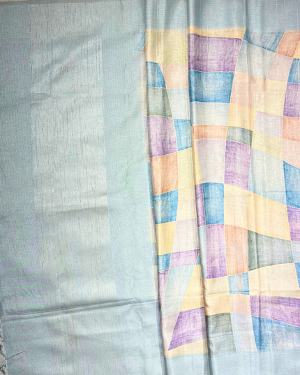Khadi Print Saree with Jute Border