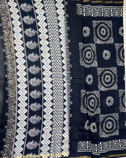 Chanderi Cotton Saree – Masaba Print Handloom