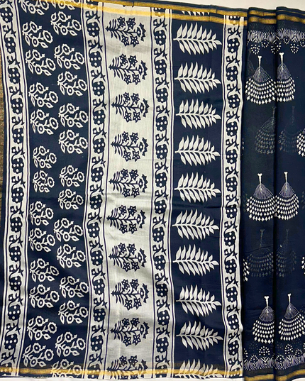 Chanderi Cotton Saree – Masba Print Handloom