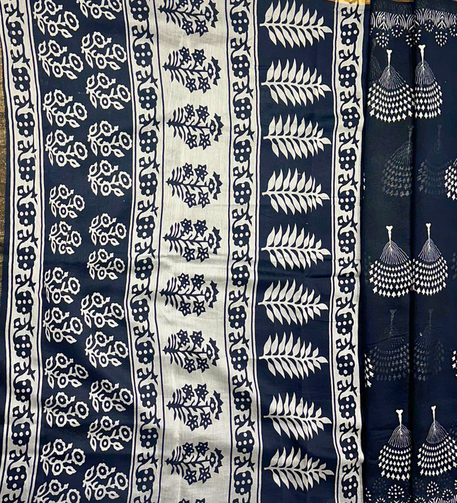 Chanderi Cotton Saree – Masba Print Handloom
