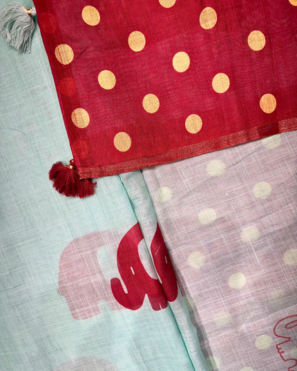 Linen Figure Print Saree