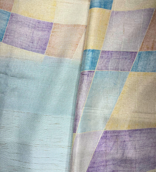 Khadi Print Saree with Jute Border