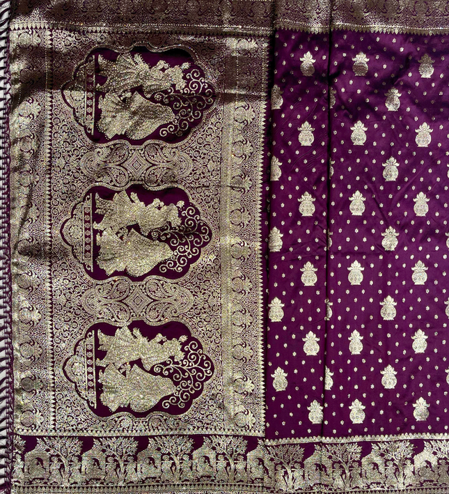 Raw Silk Banarasi Jaal Saree