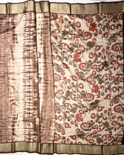 Chanderi Cotton Saree – Shibori & Kalamkari Fusion Elegance